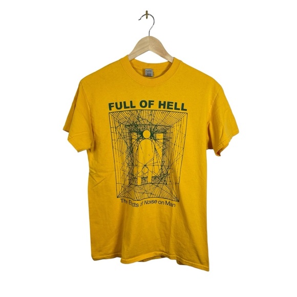 RARE Full of Hell Effects of Noise on Man Crewneck Tee in Yellow Size M - Picture 1 of 8